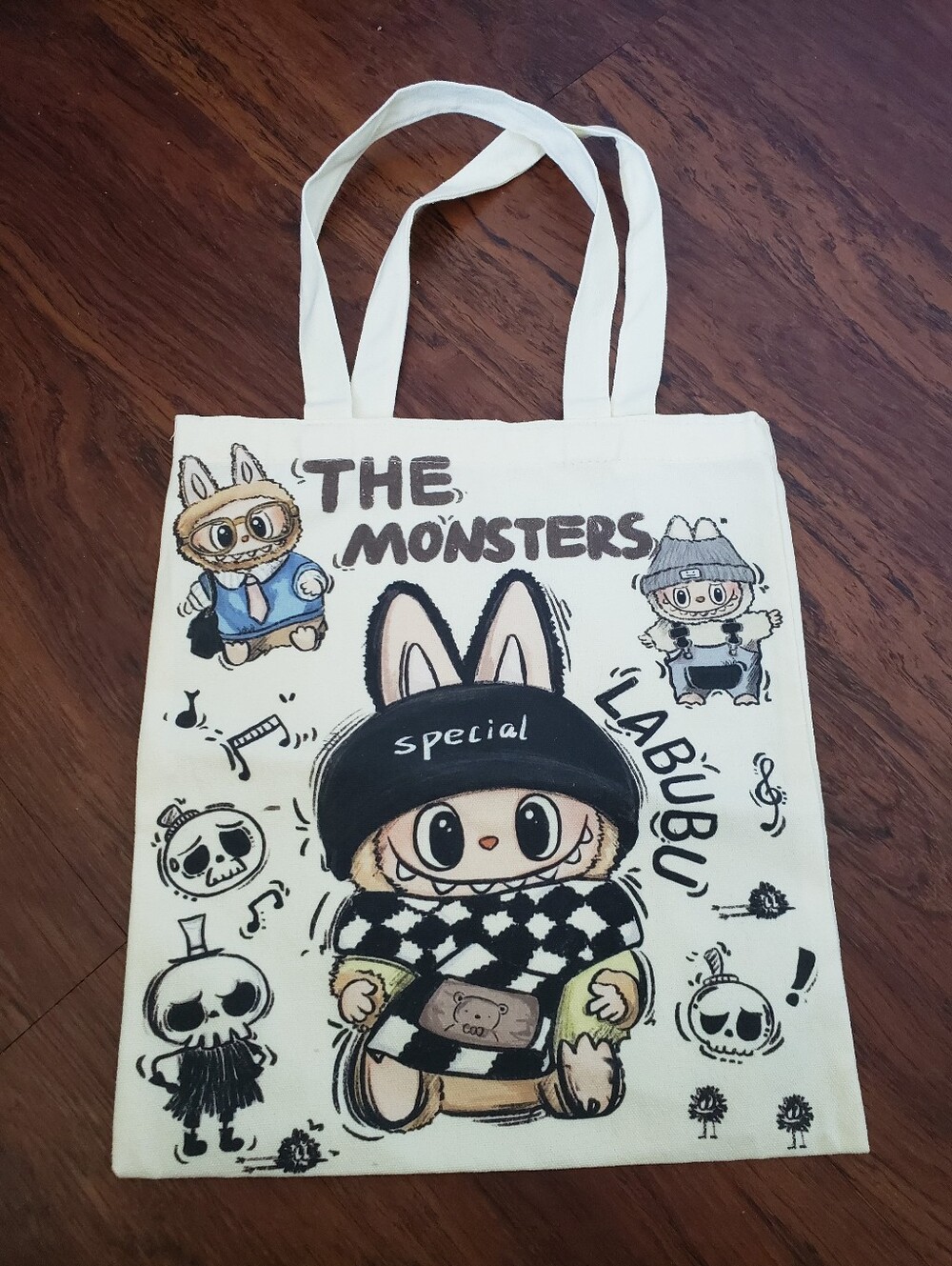 Labubu Chic Kawaii Retro Eco Friendly Trendy Sturdy Reusable Tote Bag